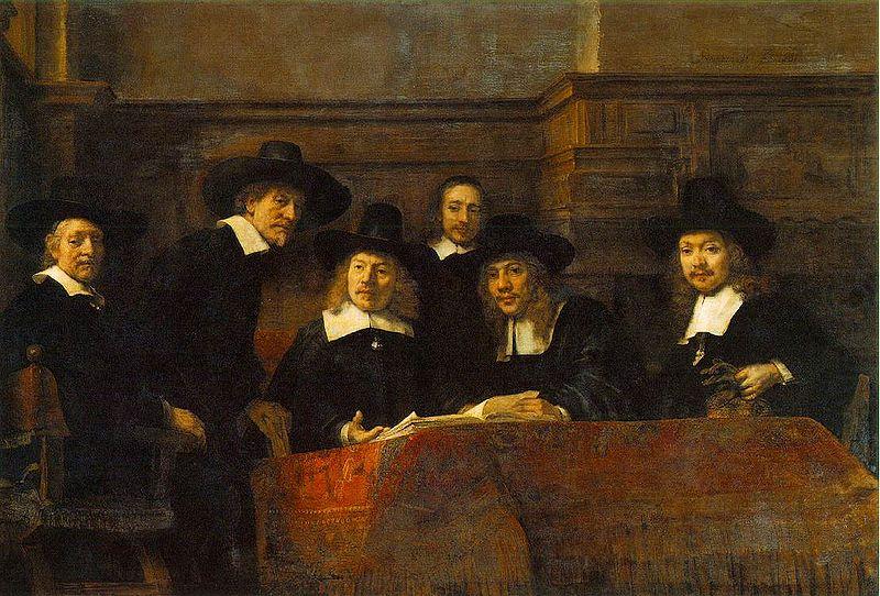 The Syndics of the Clothmakers Guild,, REMBRANDT Harmenszoon van Rijn